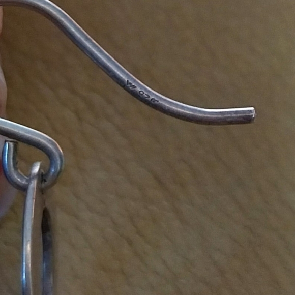 Sterling Silver and Gray Dangle Earrings - Picture 15 of 15